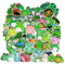 Trcousoa Frosch-Aufkleber, wasserdicht, PVC, Grün, Cartoon-Stil, wiederverwendbar, für Keramik, Kunststoff, Metall, Holz, Glas, Computer, Gepäck, Gitarre, Wasserflasche, Skateboard, Scrapbook, 100
