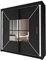 INTERWOOD Modern center Mirror Sliding Doors Wardrobe, featuring double sliding Doors, Hanging Rails & Adjustable Shelves, Space Saving solutions for Bedroom furniture in Matt finish 203cm(black)
