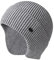 Wintermütze für Herren, Outdoor, dehnbar, gestrickt, Skimützen mit Ohrenklappe, winddicht, Grau, Einheitsgröße