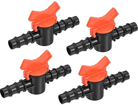 sourcing map 4 Pack Kugelhahn 16mm Steckverbinder Absperrschalter Plastik Tropfschlauch