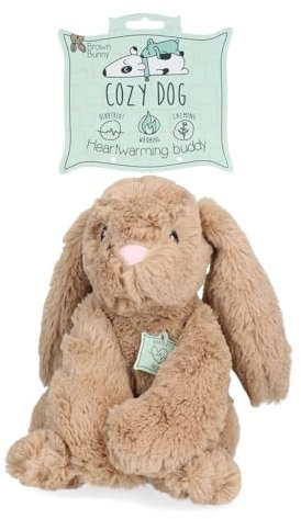 Cozy Dog Bunny Dog Kuscheltier - Kuschelhund mit Herzschlag - reduziert Trennungsangst - speziell für Welpen - Braun