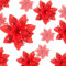 36 Stück Glitzer Künstlich Weihnachtsstern Blumen Weihnachten Poinsettie Künstlich Hochzeit Blumen Dekoration Weihnachtsbaum Ornamente mit Clips, 6 Zoll, 4 Zoll, 3 Zoll (Rot)