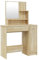 vidaXL Schminktisch mit Spiegel Stauraum Frisiertisch Kommode Frisierkommode Kosmetiktisch Schminkspiegel Schlafzimmer Sonoma-Eiche 86,5x35x136cm