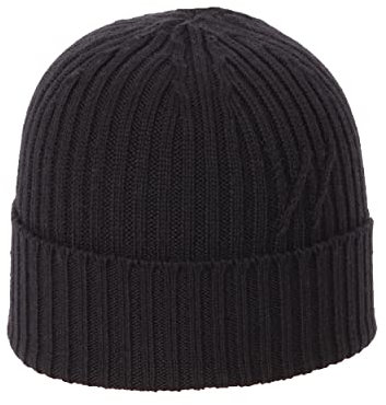 WOOLIFE Strickmütze-Beanie Power Merino Extra Fine Herren Damen Kappe Wintermütze Unisex Schwarz L-XL