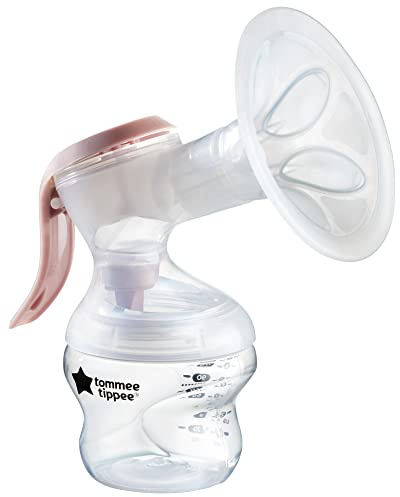 Tommee Tippee Made for Me Tiralatte manuale singolo, forniture per l'allattamento al seno wireless e portatile, pompa a mano ergonomica, cuscini massaggianti, transizione diretta da pompa a bottiglia