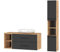 Planetmöbel Badmöbel Komplettset Badmöbel Komplettset 4-teilig 120cm mit Aufsatzwaschbecken und Hochschrank, in den Farben Gold Eiche/Anthrazit