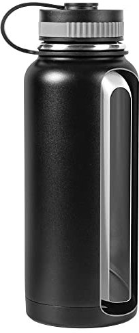 Thermosflasche aus Edelstahl für heiße und kalte Getränke - BPA-frei - auslaufsicher - doppelwandig vakuumisolierte Thermosflasche - 1 l Fassungsvermögen - isolierte Edelstahl-Trinkflasche