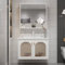 Badezimmer-Waschtische Zur Wandmontage, Badmöbel-Set Waschbeckenunterschrank,Badezimmer-Waschtisch Mit Waschbecken, Schwebender Waschbeckenschrank, Kleiner Badezimmer-Waschtisch Mit Spiegelschrank ( C