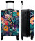 NoBoringSuitcases.com® Koffer Handgepäck Trolley Rollkoffer Kleine Reisekoffer mit 4 Rollen - Bunt - Blumen - Kunst - Natur - Hippie - 55x35x20cm - Fotokoffer - Kabinenkoffer - Boardgepäck