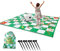 Upper Midland Products Giant Snakes & Ladders Game 9.8 x Foot Life Size Playing Mat with 8 Ground Pegs A Large Inflatable 15'' Dice, Storage Carrying Bag - Yard Games for The Whole Family