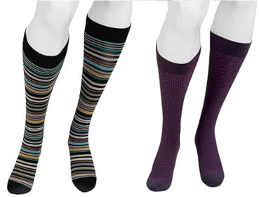 Compressana LIFESTYLE VIBE - Wadenstrümpfe Doppelpack - hohe Stützwirkung mit ca. 15-20 mmHg - compression support für Freizeit, Reise, Sport & Beruf - 2 Paar