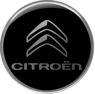 4R Quattroerre.it Citroen 3D Logo-Aufkleber, schwarz, 52 mm