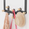 Yumyolk Patère de Porte à Suspendre 8 Crochets pour Chambre Porte Manteau pour Rangement, Vestes, Peignoirs,Sacs à Main et Autres-Noir