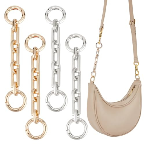 UNICRAFTALE 4 Stück 2 Farben Kurze Taschenketten Geldbörsenriemenver Längerung 12cm Handtaschen Verlängerungskette Schulterriemen für Taschen Für Crossbody Schulter Handtaschen Taschen Zubehör