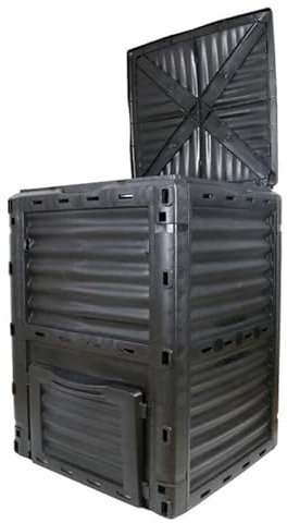 Composteur de Jardin 300 L, Grand bac à Compost, résistant aux UV, Assemblage Facile, léger pour déchets de Feuilles