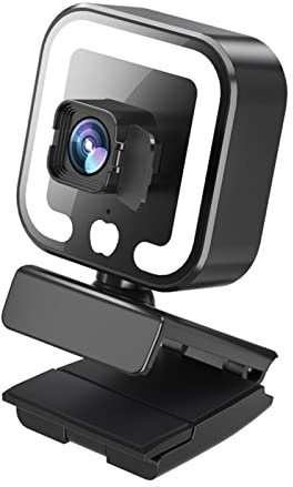Domasvmd AutoFocus 1080P Webcam Beauty 360° Live Online Konferenz Broadcast Kamera für Screaming Home Teaching 4/2/1K Video Webcam mit Mikrofon Beleuchtung 4k 2K 1k