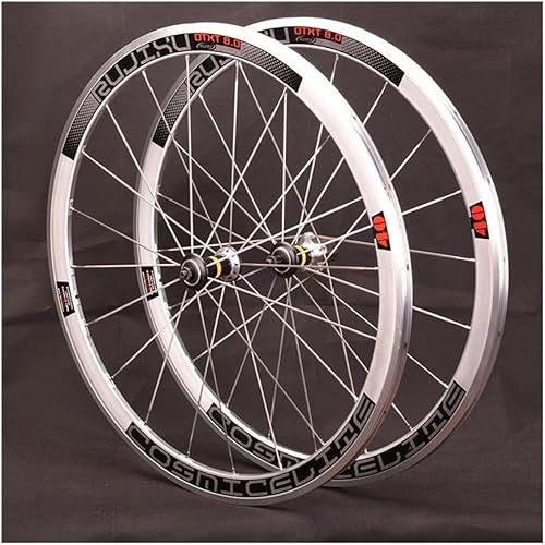 NBTRXWAFR 700C Rennrad Laufradsatz Felgenbremse Doppelwandige Leichtmetallfelge 40Mm 8-11 Geschwindigkeit Fahrrad-Rad for (V/C-Bremse),Silber