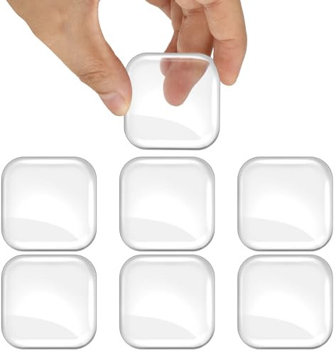 Gjinxi Door Stopper, 6pcs Wall Protector Clear Square Wall Protectors for Door Knobs, Silicone Self Adhesive Door Handle, Bumper Pads Shock Absorbent Wall Protector from Door Knob, Bumper for Walls