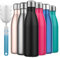 Insulated Water Bottle, Insulated Water Bottle Double Wall Vacuum Stainless Steel Bottle Leak Proof Keeps Hot with a Cleaning Brush -500ml Stainless Steel Vacuum Bottle (Black)