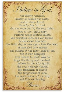 LGDSBHH The Apostles Creed Wandkunst, Vintage-Poster für Küche, Kunstwerk für Büro, Leinwanddekorationen, Poster-Stil, 30 x 45 cm