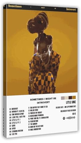 Little Simz Poster Sometimes I Might Be Introvertiert, Album-Poster, Leinwand-Poster, Schlafzimmer-Dekor, Sportlandschaft, Büro, Raumdekoration, Geschenkrahmen: 30 x 45 cm