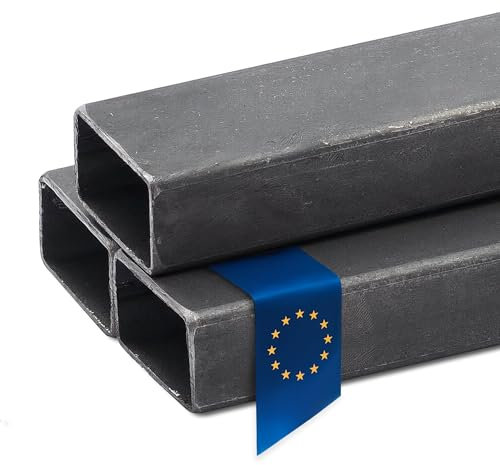 Stahl-Shop24 - Stahl Rechteckrohr Hohlprofil geschweißt Konstruktionsrohr Quadratrohr für Konstruktionen und Geländer Werkstoff S235JRH, Länge:2000 mm, Abmessung:120 x 60 x 3 mm