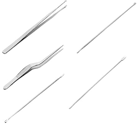 Healeved Limpiador de Oidos para Eliminar Cerumen Kit de 5 Piezas Cera Cucharas de Acero Inoxidable Ligero Diferentes Formas para Limpieza Segura
