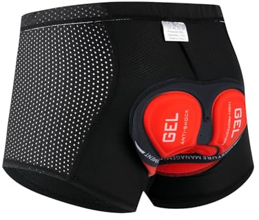 Turbovera Herren Fahrradhose Radsport Unterhose, Gepolstertem Silikonsitzpolster, Atmungsaktiv und Elastisch Fahrradshorts
