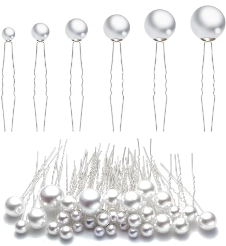 EIHI 30 Stück Perlen Haarnadeln UForm Braut Haarschmuck Haarschmuck Perlenhaarnadel für Party Prom Hochzeit