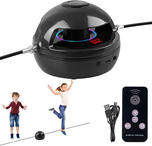 Elektronische Springseil, Automatisches Springseil, Smart Jump Rope Machine, Bluetooth Springseilmaschine, mit Fernbedienung, 1-10 Geschwindigkeitsstufe, für Männer, Frauen, Fitnessstudios, Büros