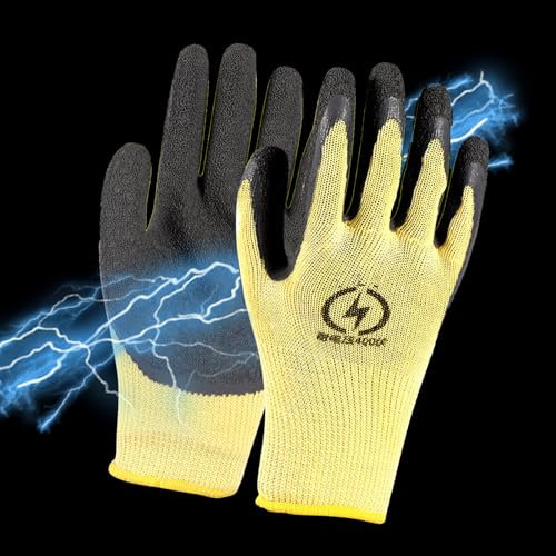 MADGININE Electrician Gloves Electrical Gloves Rubber Insulating Gloves Electrician Hands with 400v Voltage Strength Electrical Safety Gloves for Insulation Flame Retardance and Comfort