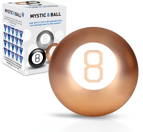 LKH Magic 8 Ball Classic Retro Novelty Mystic 8 Ball Gadget Decision Making Fortune Telling Fun Toy Game Features More Than 20 Answers Predictions Fun Gift Stocking Fillers - Gold