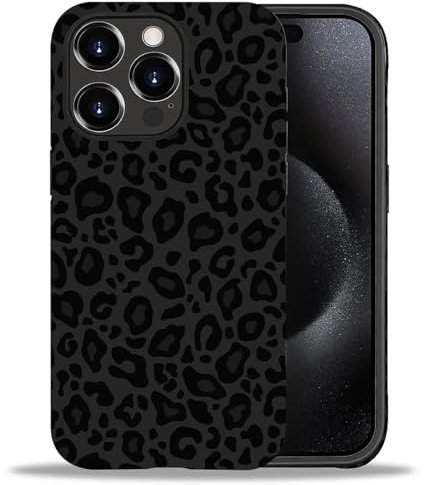 artslion 2 in 1 Cute Hülle für iPhone 16 Pro 6.3 Zoll, Stoßfest FallSchutz Handyhülle schwarzer Leopardenmuster Sturzschutz Case