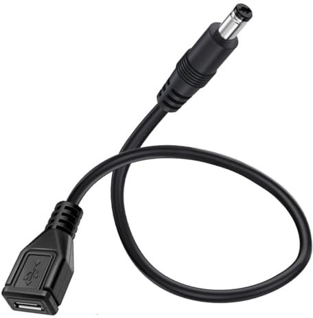 HUHANGGod Câble d'alimentation CC mâle vers micro femelle, 3 A DC 5,5 mm x 2,5 mm mâle vers micro USB 5 broches femelle, câble adaptateur d'alimentation CC 0,2 m.