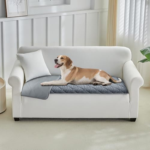 Lekereise wasserdichte Hundedecke 70×175 cm – 100% Saugfähig & Auslaufsicher, Weiche rutschfeste Hundedecke als Schutz für Sofa, Bett & Auto – Waschbare Hundematte für Hunde & Katzen (Grau)