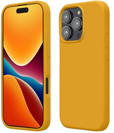 kwmobile Case Compatible with Apple iPhone 16 Pro Case - TPU Silicone Phone Cover with Soft Finish - Honey Yellow