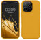 kwmobile Carcasa Compatible con Apple iPhone 16 Pro Funda - Case TPU y Silicona antigolpes - Apto Carga inalámbrica - Amarillo Miel