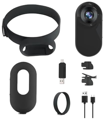 Aceirropy Cámara De Collar con Rastreador De Perros, min-i Cámara De Acción con Cámara Corporal | Cámaras Inalámbricas con Lente Gran Angular De 170°,min-i Cámara Corporal Estable con Grabaciones De