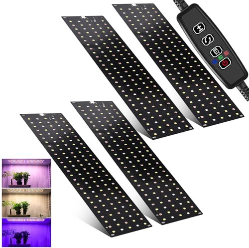 SciFiVisi 4 pezzi Lampada per Piante, 540 LEDs Spettro Completo Lampada Piante Coltivazione da Interno con Timer, 3 modalità di illuminazione regolabili, 10 Regolazioni di Luminosità