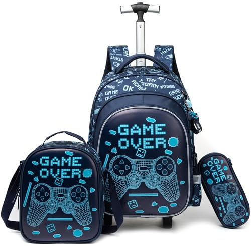 HTgroce Mochila Escolar con Ruedas Niños Trolley 8 años.