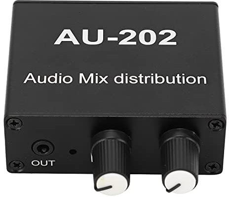 Mezclador Estéreo de 2 Entradas y 2 Salidas, Distribuidor de Audio, Conector Jack de 3,5 Mm, Plug and Play, Aleación de Aluminio, Amplificador de Mezcla de Audio