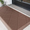 DEXI Door Mat, Non-slip Heavy Duty Dirt Scraper Outdoor Mats with Drainage Holes, Waterproof Low Profile Doormats Outside for Entrance, Patio, Garden, 43 x 90 cm, Brown