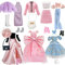 20 Fashion Kleidung für Puppen, Enthält Puppen Bendkleider, Rockanzug, Chic Anzüge, Hosenanzug, Hut, Schuhe, Taschen, Zubehör für 11.5 Zoll Mädchen Puppen, Geburtstagsgeschenk Mädchen