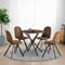 FurnitureR runder Esstisch mit 4 Stühlen, Satz von 4 Esszimmer Stühlen mit Küchentisch, Esszimmer Gruppe, Esszimmer, Tisch Set für Küche, Wohnzimmer, Balkon, Dunkelbraune-Schwarze+Braune-Drehbare