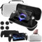 Accessories Bundle for PlayStation Portal Case, Carry Case with Silicone Protective Cover and Screen Protector for PS Portal, Accessories Set for PS5 portal with 4 Thumb Grips - Black & White