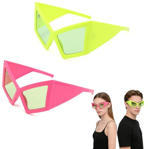 KRYMXAR Lustige Sonnenbrille, Hässliche Sonnenbrille für Partys und Veranstaltungen, 2er Set für Erwachsene Frauen, Witzige Accessoires für Tanz und Fotografie