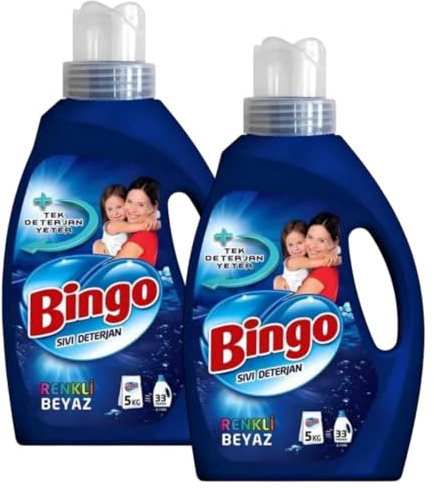 Bingo Flüssigwaschmittel für Weiß- & Buntwäsche – 2 x 2145 ml – Starke Fleckenentfernung & Farbschutz