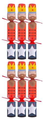6 Make Your Own Nutcracker Christmas Crackers 12 Inch DIY Kit – Festive Family Craft Activity with Hats, Mottos, Snaps & Raffia Ties – Eco Conscious Crackers & Packaging for Xmas Table Decorations
