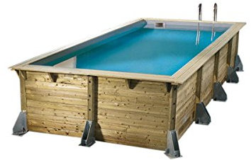 Piscine bois Sunwater 3,00 x 5,55 x 1,40 m - Liner bleu