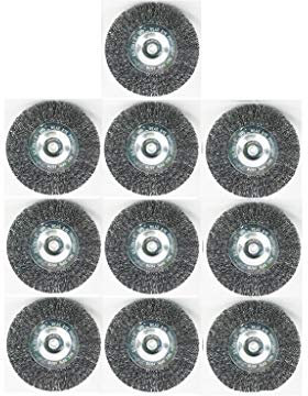10er Set Fugenbürste für Elektrische Fugenbürste Hanseatic EFB 401 Metall/Draht/runde Drahtbürste/Metallbürste